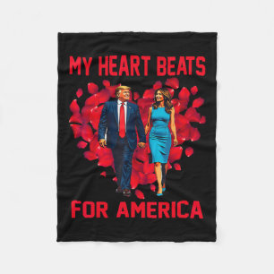 Mein Herz schlägt für Amerika Trump Valentinstag 3 Fleecedecke