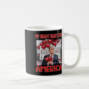 Mein Herz schlägt für Amerika Trump Valentinstag 4 Kaffeetasse