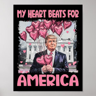 Mein Herz schlägt für Amerika Trump Valentinstag Poster
