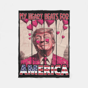 Mein Herz schlägt für Amerika Trump Valentinstag U Fleecedecke