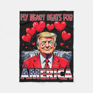 Mein Herz schlägt für Amerika Trump Valentinstag U Fleecedecke
