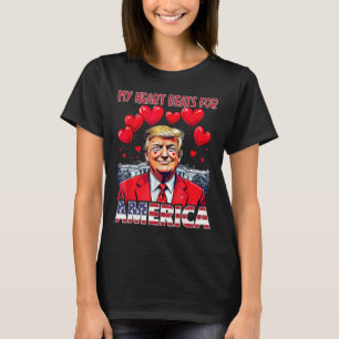 Mein Herz schlägt für Amerika Trump Valentinstag U T-Shirt