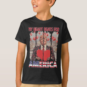 Mein Herz schlägt für Amerika Trump Valentinstag U T-Shirt