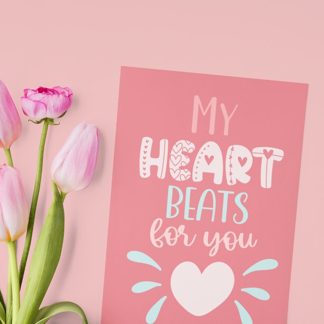 Mein Herz schlägt für dich | Valentinstag (My Heart Beats for You | Valentine's Day card)