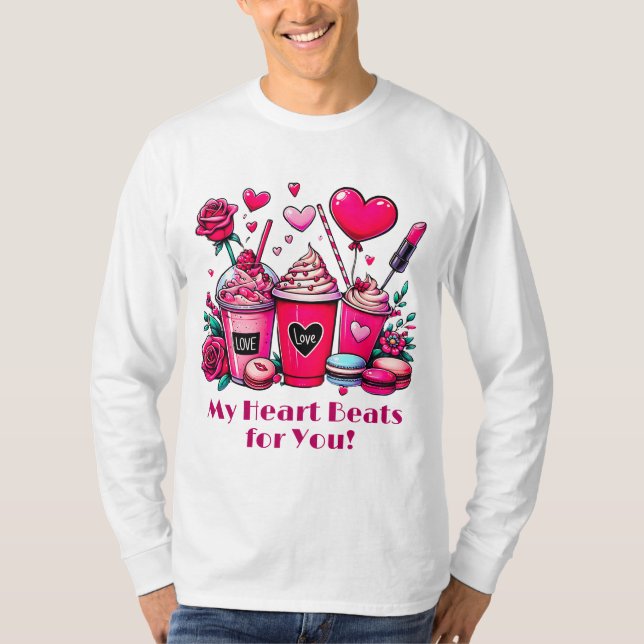 Mein Herz schlägt für dich Valentinstag T-Shirt (Vorderseite)