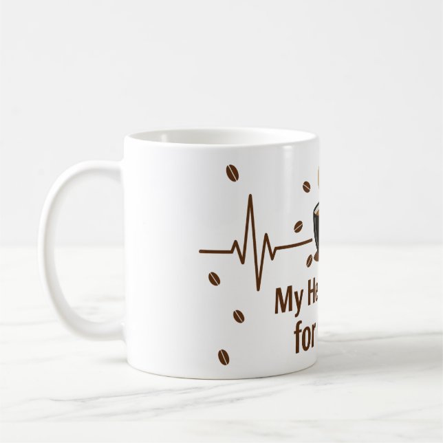 Mein Herz schlägt für Kaffee-Tasse Kaffeetasse (Links)