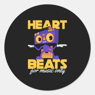 Mein Herz schlägt für Musik Nur Musikfreund lasse Runder Aufkleber