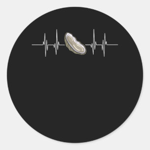 Mein Herz schlägt für Oyster Fun Puff Oyster Cra Runder Aufkleber