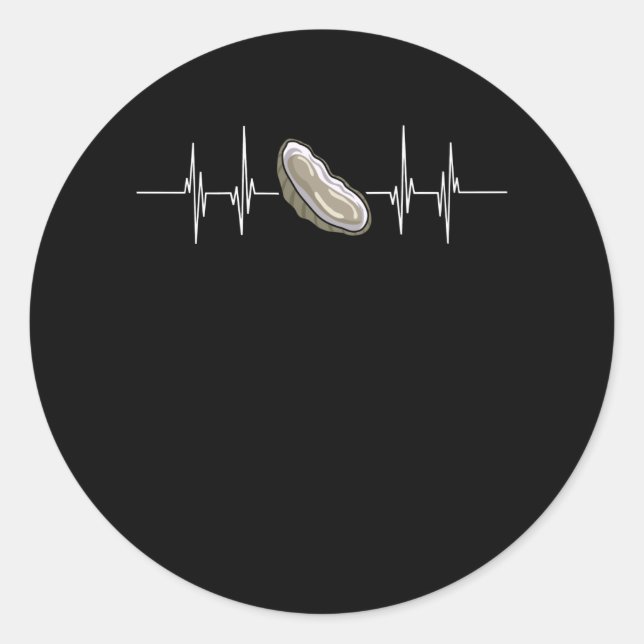 Mein Herz schlägt für Oyster-Spaß-Puff Oyster Crac Runder Aufkleber (Vorderseite)
