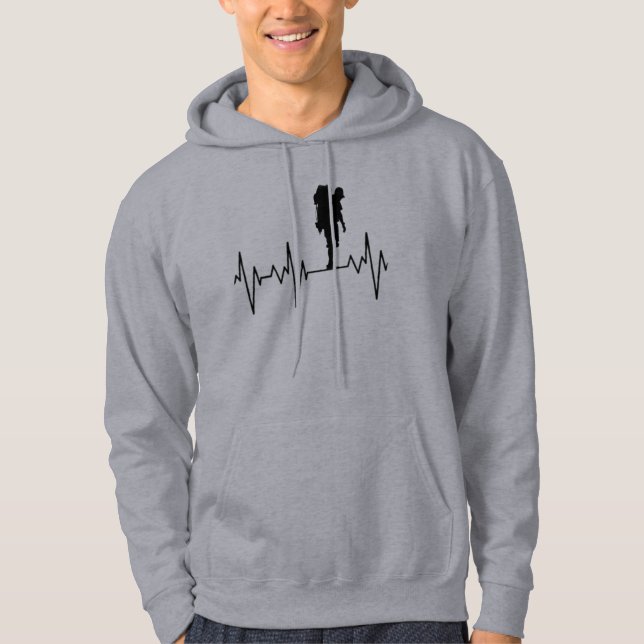Mein Herz schlägt für Wandern, Trekking und Reisen Hoodie (Vorderseite)