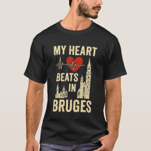 Mein Herz schlägt in Brügge Belgien Stadtstolz T-Shirt