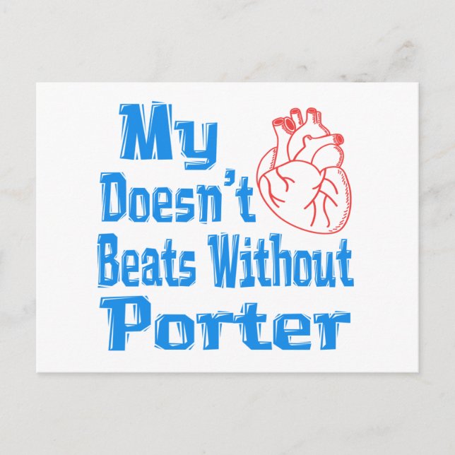 Mein Herz schlägt nicht ohne Porter. Postkarte (Vorderseite)