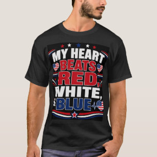 Mein Herz schlägt Rot Weiß & Blau T-Shirt