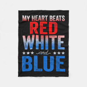 Mein Herz schlägt rot-weiß und blau-amerikanische Fleecedecke