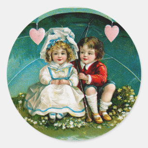 Mein Herz schlägt warm... Runder Aufkleber