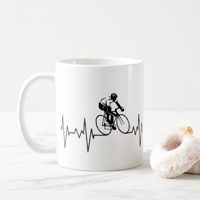 Mein Herz schlägt zum Radfahren. Kaffeetasse (Mit Donut)