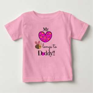 Mein Herz sehnt sich zum Vati! (Rosa u. Gelb) Baby T-shirt