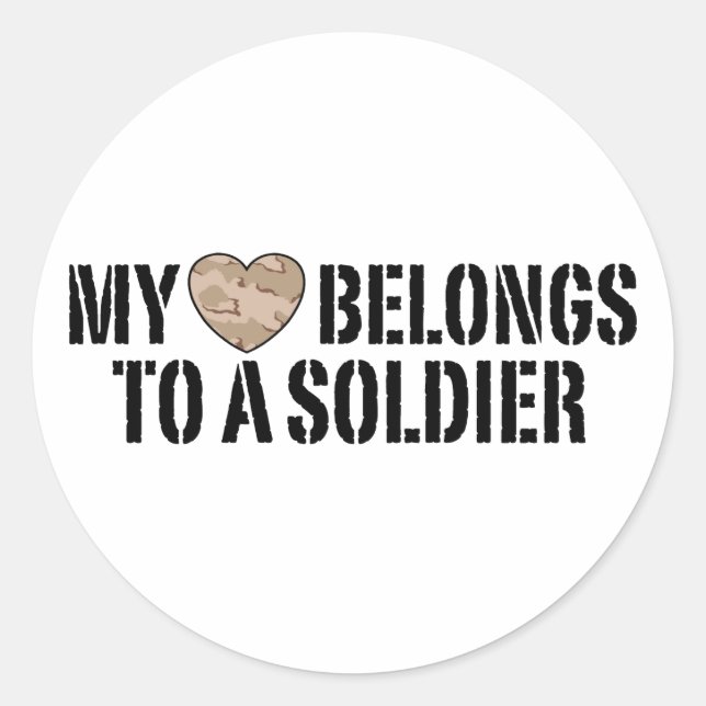 Mein Herz Soldier Runder Aufkleber (Vorderseite)