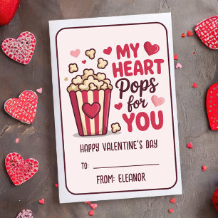 MEIN HERZ SPRINGT FÜR DICH Valentinstag Klassenzim Mitteilungskarte