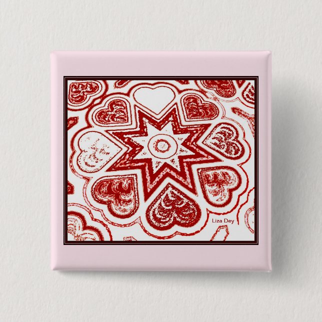 "Mein Herz" Square Button (weiß) (Vorderseite)