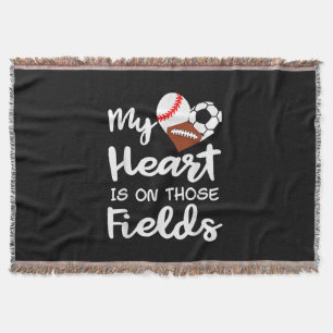 Mein Herz steht auf dem Baseball Fußball Plakat Decke