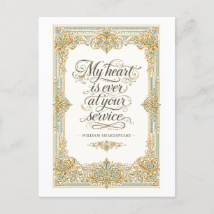 "Mein Herz steht immer zu Ihren Diensten" Shakespe Postkarte