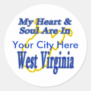 Mein Herz und Soul sind in West Virginia Runder Aufkleber