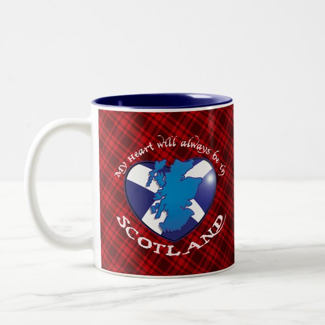 Mein Herz wird immer in SCOTLAND sein! Zweifarbige Tasse (Links)