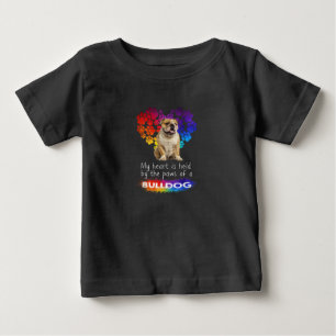 Mein Herz wird von den Paaren eines Bulldoggen geh Baby T-shirt