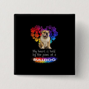 Mein Herz wird von den Paaren eines Bulldoggen geh Button