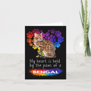 Mein Herz wird von den Pfoten einer Bengalischen K Karte