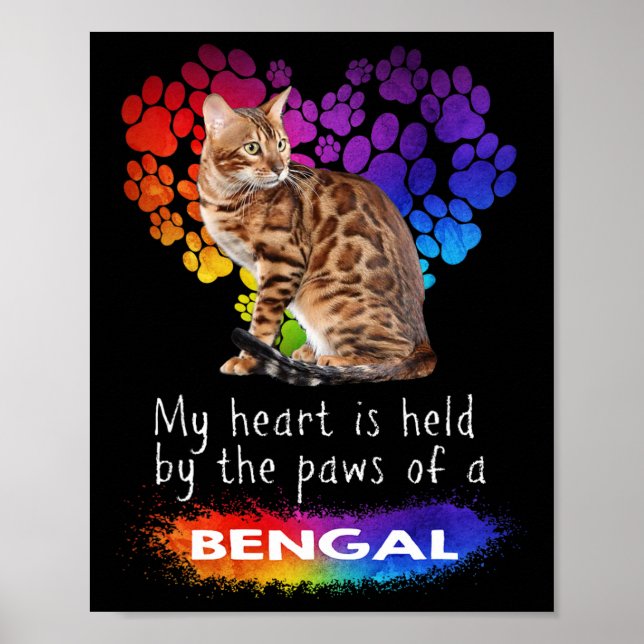 Mein Herz wird von den Pfoten einer Bengalischen K Poster (Vorne)