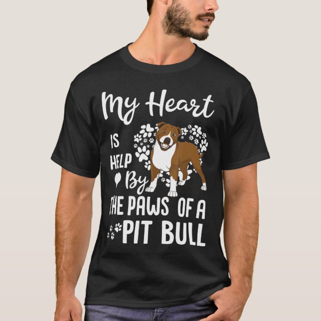 Mein Herz wird von den Pfoten eines Grubenbulls ge T-Shirt (Vorderseite)