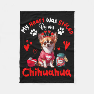 Mein Herz wurde von meinem Chihuahua-Valentins Hun Fleecedecke