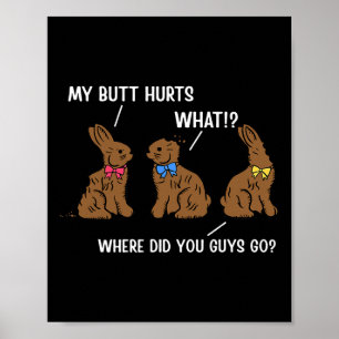 Mein Hintern Hurts Happy Easter Day Bunny Rabbit E Poster