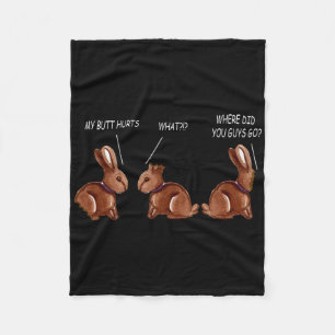 Mein Hintern schmerzt Schokoladen-Hase Kaninchen L Fleecedecke