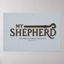 MEIN HIRTE – Mistblau | Psalm 23:1 Wandkunst