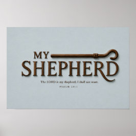 MEIN HIRTE – Mistblau | Psalm 23:1 Wandkunst Poster