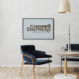 MEIN HIRTE – Mistblau | Psalm 23:1 Wandkunst Poster