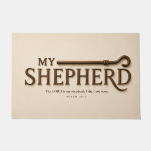 MEIN HIRTE Warmes Creme Psalm 23:1 Christlich Fußmatte
