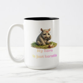 Mein Horn ist nur Keratin – Nashorn mit gebrochene Zweifarbige Tasse