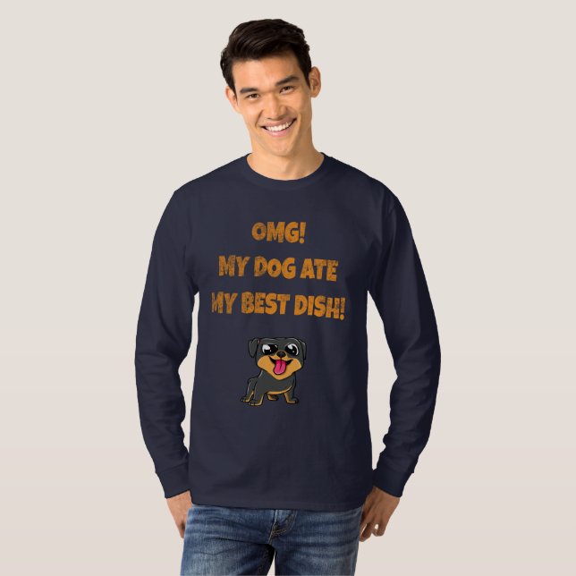 Mein Hund aß mein bestes Schlagwort. T-Shirt (Vorne ganz)