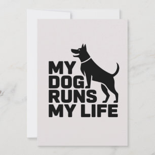 Mein Hund bestimmt mein Leben Minimaler Hundezitat Feiertagskarte
