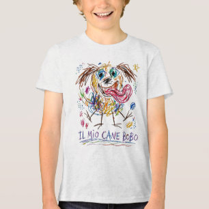 Mein Hund Bobo - farbenfrohe Kinderzeichnung Tri-Blend Shirt
