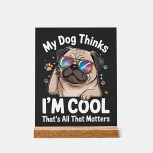 Mein Hund denkt, ich bin cool, das ist alles was z Acrylschild