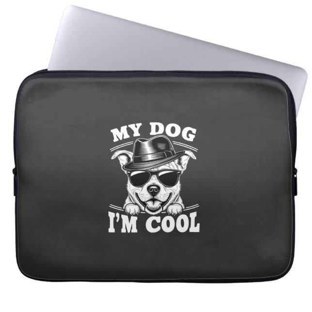 Mein Hund denkt, ich bin cool Laptopschutzhülle (Vorderseite)