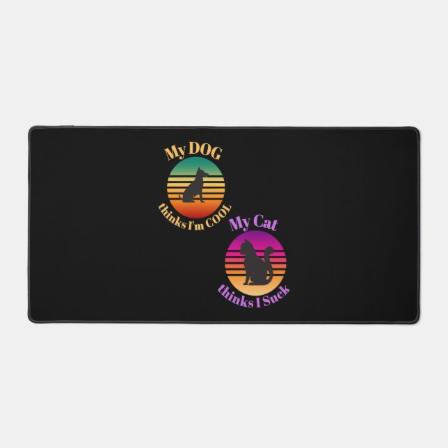 Mein Hund denkt, ich Sind zum Kotzen Coole Katzeng Schreibtischunterlage (Vorderseite)