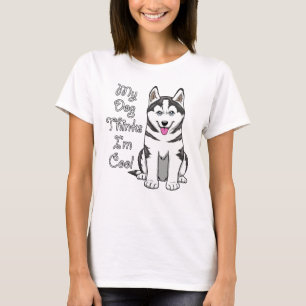 Mein Hund findet mich cool Sibirian Husky Hund Des T-Shirt
