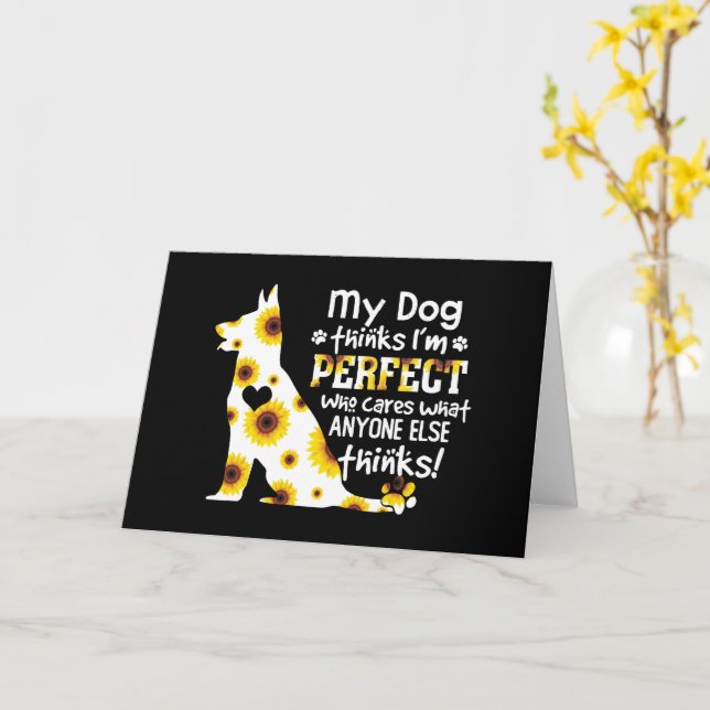 Mein Hund glaubt, ich bin perfekte Päuse Karte (Gelbe Blume)