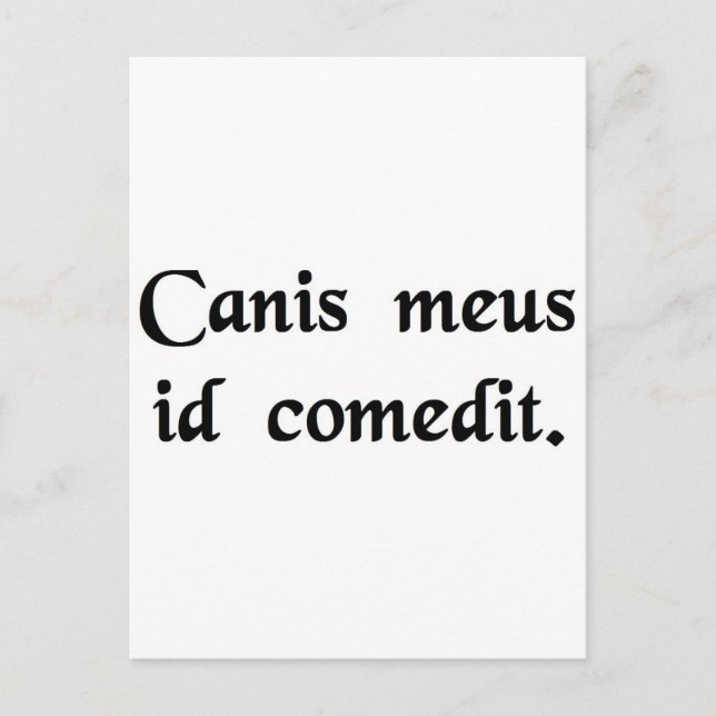 Mein Hund hat es gegessen. Postkarte (Vorderseite)